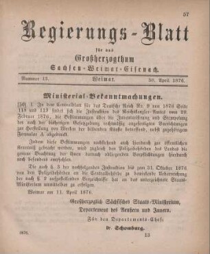Nr. 13 : 30. April 1876