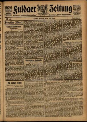 Zweite Ausgabe vom Samstag, den 08. Juli 1905.