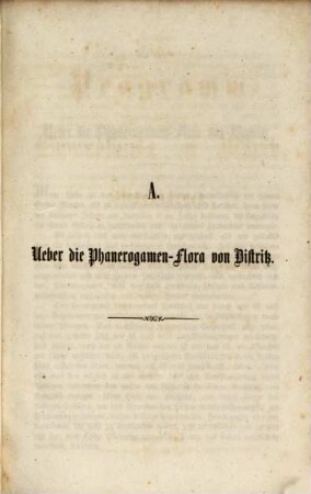 Ueber die Phanerogamen-Flora von Bistritz