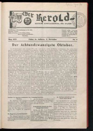 Der achtundzwanzigste Oktober.