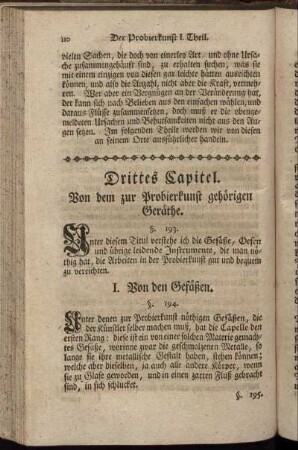 Drittes Capitel. Von dem zur Probierkunst gehörigen Geräthe.