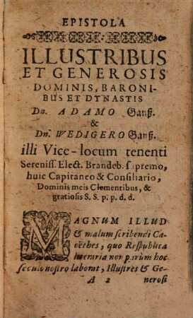 Bernhardi Zieritzii Brandenburgensis. De Principum Inter Ipsos Dignitatis Praerogativa. Commentatiuncula