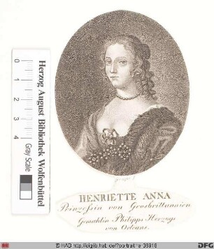 Bildnis Henriette Anna (Stuart), Herzogin von Orléans, geb. kgl. Prinzessin von England u. Schottland