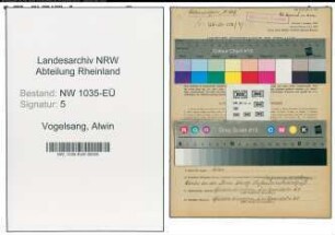 Entnazifizierung Alwin Vogelsang , geb. 26.04.1909 (Bautechniker)