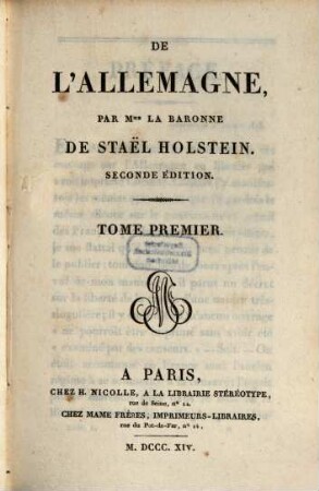 De l'Allemagne, 1