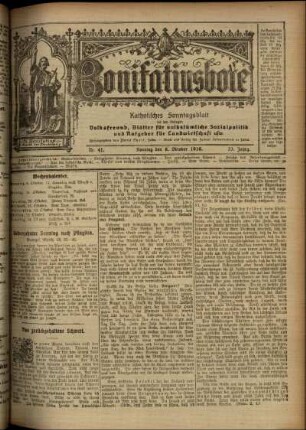 Erste Ausgabe vom Sonntag, den 08. Oktober 1916.