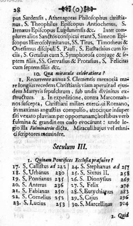 Seculum III. [Das dritte Jahr-Hundert]