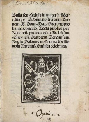 Bulla seu Cedula in materia fidei