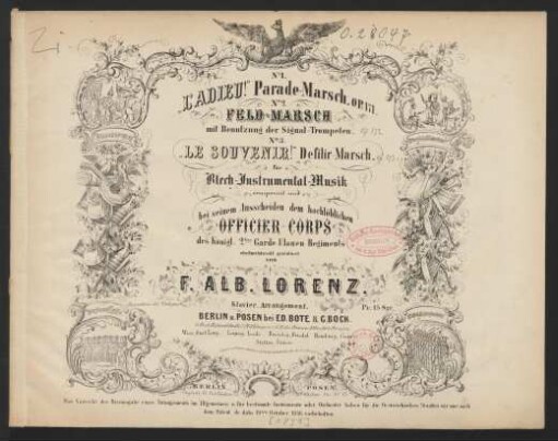 No. 1 "L'Adieu!" : Parade-Marsch : Op: 171