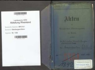Lübbert; Hans, Bergreferendar; Prüfungs- u. Personalakten Band 1 (Ausarbeitungen)
