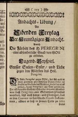 Andachts-Ubung/ An Sibenden Freytag Der Neuntägigen Andacht.