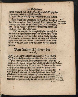 Vom Andern Theil/ von der Curation.
