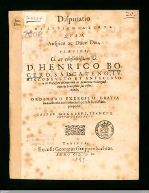 Disputatio De Ivrisdictione