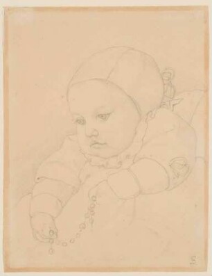 Sophie, eine Tochter des Künstlers, Bildnis eins Säuglings mit Häubchen