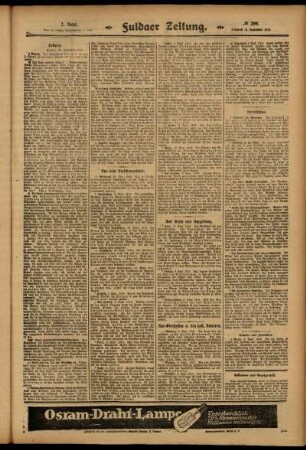 Zweite Ausgabe vom Mittwoch, den 10. September 1913.