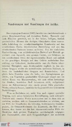 VI. Wanderungen und Wandlungen der Antike