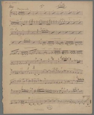 Trios, vl, vla, vlc, c-Moll, Excerpts. Arr. Fragments - BSB Mus.ms. 23142-2 : [caption title:] Allegro I o Cello .