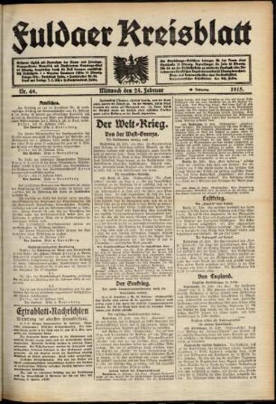 Ausgabe vom Mittwoch, den 24. Februar 1915.