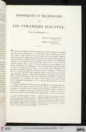 Remarque et recherches sur les pyramides d’Égypte