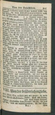 VIII. Von der brüderlichen Liebe
