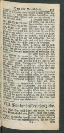 VIII. Von der brüderlichen Liebe