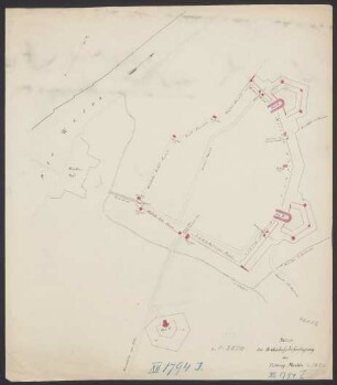 Skizze der Bahnhofsbefestigung der Festung Minden