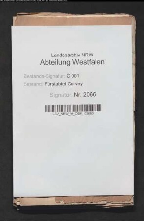 Korrespondenzen des Kammerpräsidenten v. Spiegel zu Canstein über die v. Cansteinschen Lehen