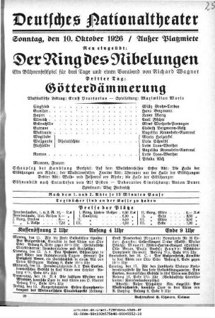 Der Ring des Nibelungen Dritter Tag: Götterdämmerung