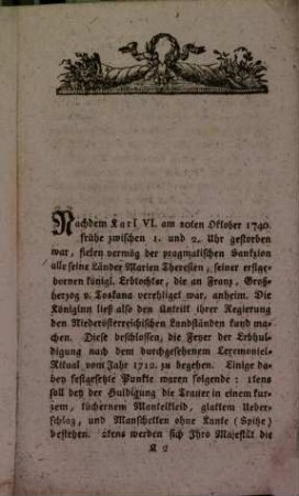 Skizze der österreichischen Huldigung Marien Theresiens