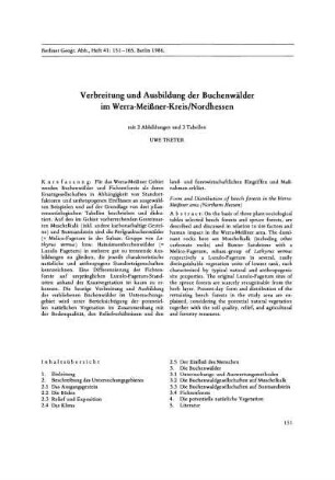 Verbreitung und Ausbildung der Buchenwälder im Werra-Meißner-Kreis/Nordhessen