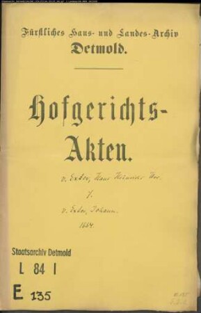von Exter, Magdalene geb. von der Lippe, Witwe gegen Johann von Exter, Konduktor zu Borkhausen - Schuldforderung