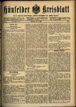 Ausgabe vom Dienstag, den 27. Mai 1913.