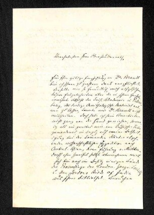 Schreiben von Theodor Heuglin