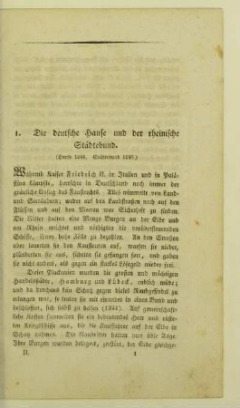 1. Die deutsche Hanse und der rheinische Städtebund