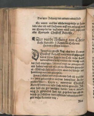 [Die dritt vnderschid] Der vierde Anhang von Christoffs Rudolffs 8 Regeln der Coss / wie sye demonstriret werden.