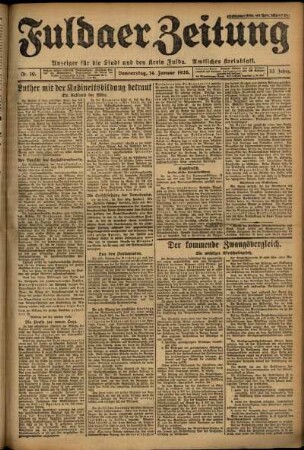 Ausgabe vom Donnerstag, den 14. Januar 1926.