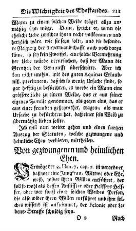 Von gezwungenen und heimlichen Ehen.