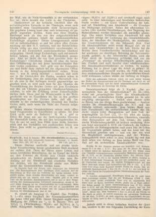 139-141 [Rezension] Hupfeld, Renatus, Die Abendmahlsfeier