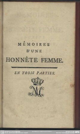 Mémoires D'Une Honnête Femme