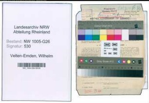 Entnazifizierung Wilhelm Velten-Emden , geb. 22.02.1883 (Steuerinspektor)