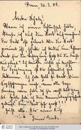 Postkarte vom 30.03.1908
