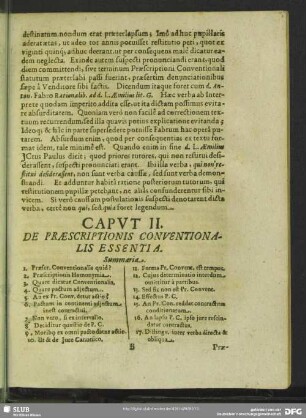 Caput II. De Praescriptionis Conventionalis Essentia