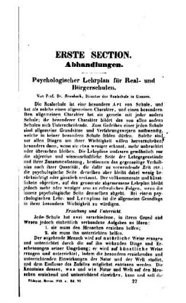Psychologischer Lehrplan für Real- und Bürgerschulen