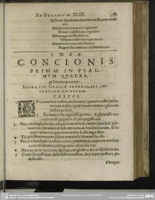 Idea Concionis Primae In Psalmum Quadragesimum quartum