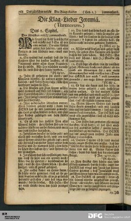 Die Klag-Lieder Jeremiä. (Threnorum.)