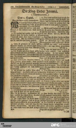 Die Klag-Lieder Jeremiä. (Threnorum.)
