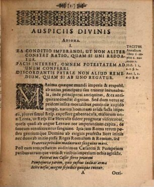 Axiomata Politica Principum E Politicorum Principe Tacito Depromta : Aliorum accedentibus Autorum sententiis Veterisq[ue] Historiae monumentis