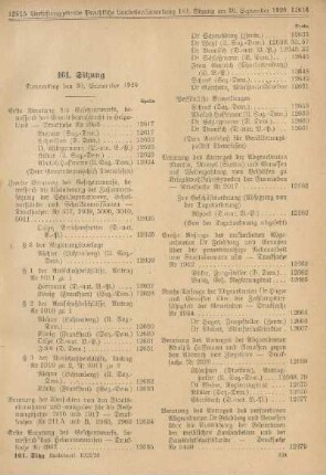 161. Sitzung. Donnerstag den 30. September 1920