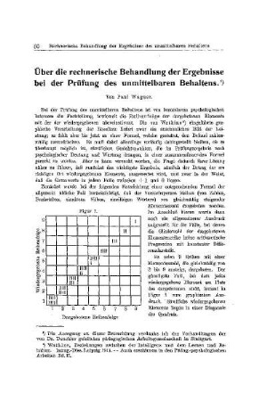 Über die rechnerische Behandlung der Ergebnisse bei der Prüfung des unmittelbaren Behaltens