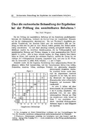 Über die rechnerische Behandlung der Ergebnisse bei der Prüfung des unmittelbaren Behaltens